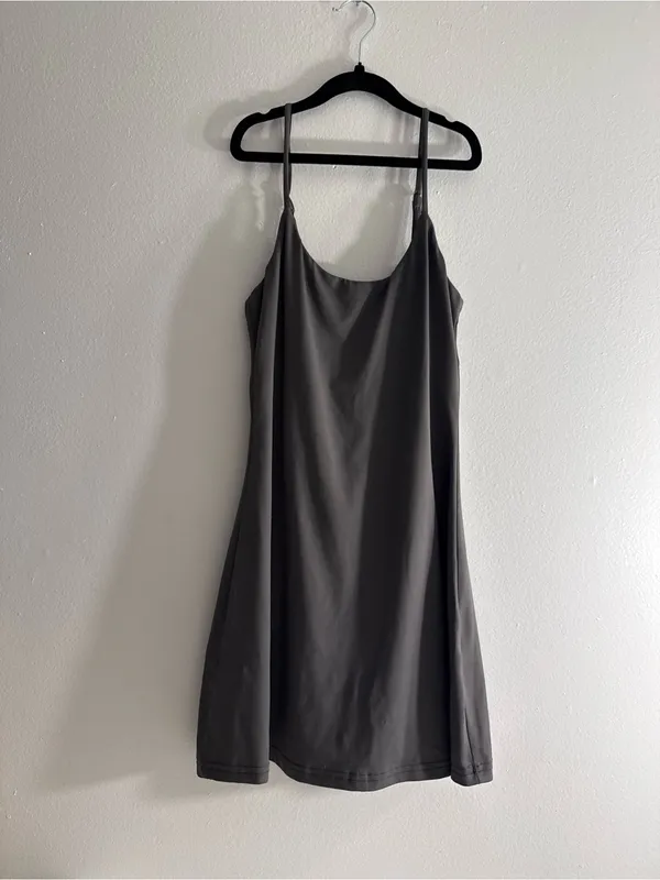 Sleek Spaghetti Strap Bodycon Tennis Dress in Slate - Image 6
