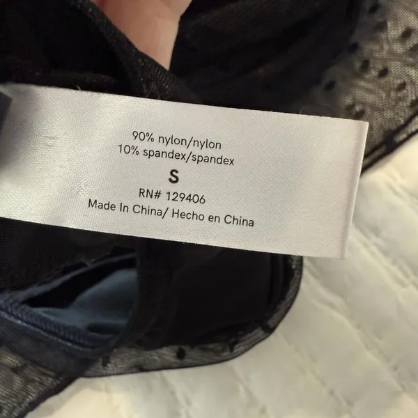 Venus Black Polka Dot Mesh Lace Lingerie Babydoll Slip Sheer Nightie Sz S Small - Image 8