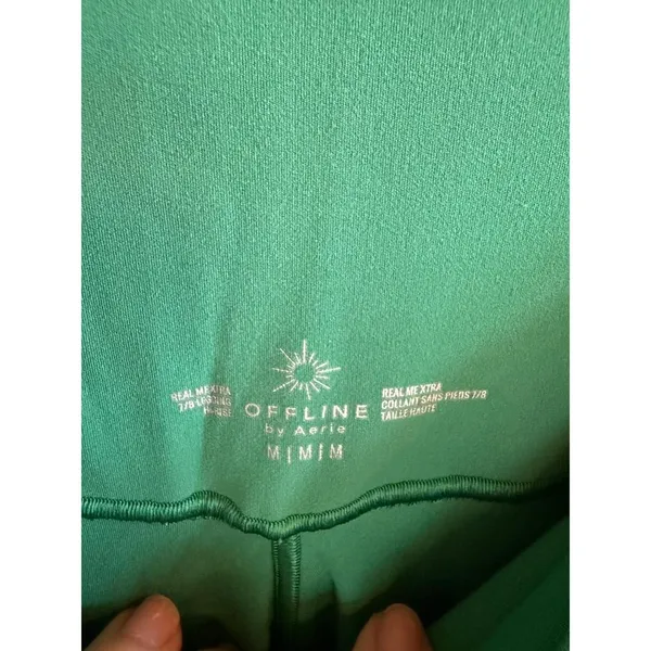 Aerie Offline Real Me Xtra Green‎ V Waist 7/8 Legging Size M - Image 3