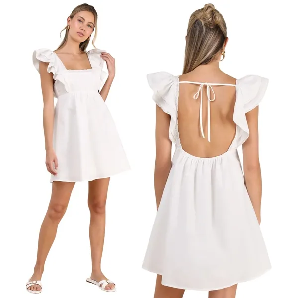 Lulus Marvelous Time White Ruffled Mini Dress XL NWT Coquette Fairycore Babydoll - Image 2
