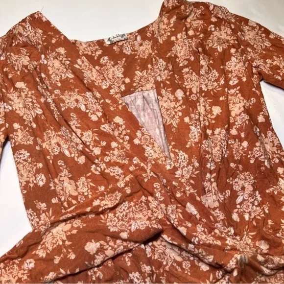 Intimately Free People Brown Floral Bodysuit Women Size‎ S - Image 4