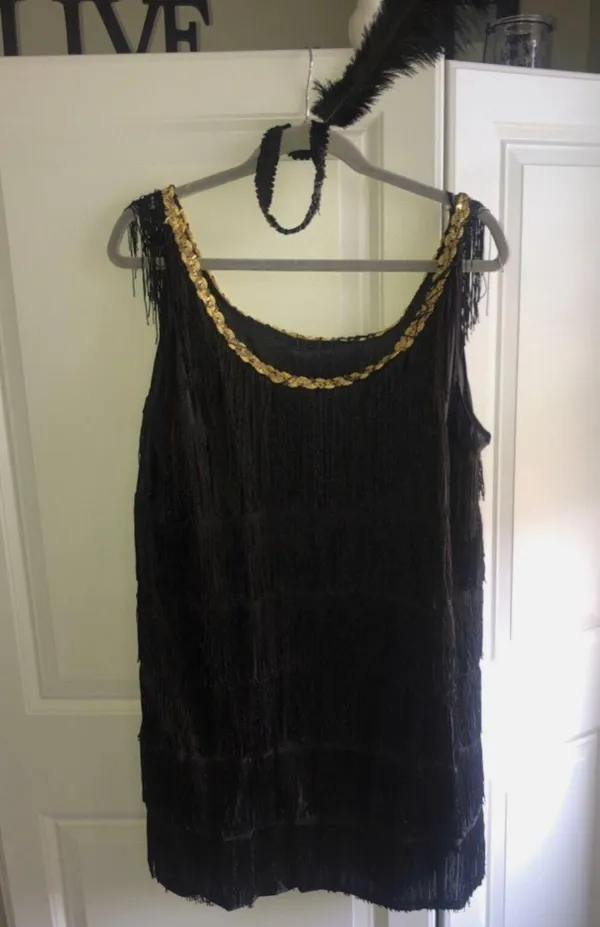 Forum Novelties FLAPPER sexy Black Fringe Dress Roaring 20's Halloween Costume Adult M/L Medium - Image 3