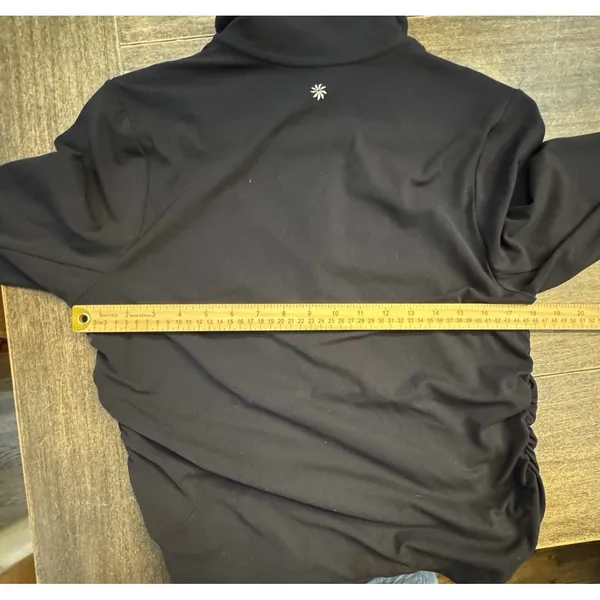 Athleta‎ Transcend Half Zip Black Size XL Ruched Sides Athlesiure Performance - Image 8