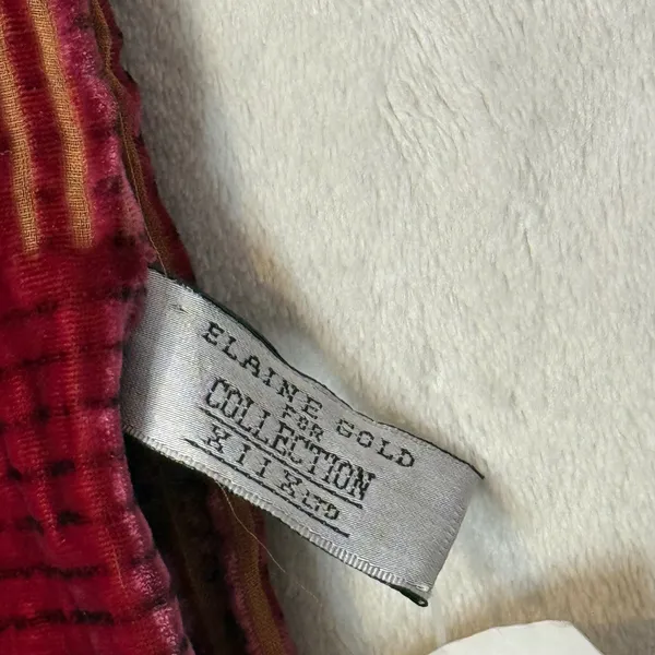 Elaine Gold Burnout Crushed Velvet Scarf Silk Blend Striped Whimsigoth 49" NEW - Image 7