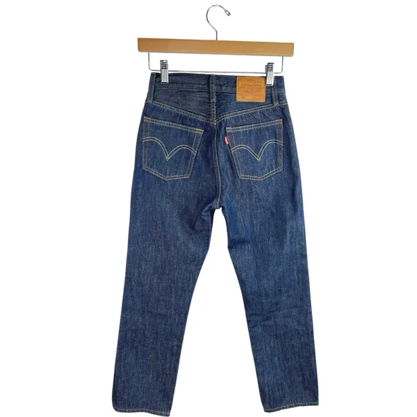 Levi's Premium 501 Womens Blue High Waisted Stretch Straight Denim Jeans Size 23 - Image 2