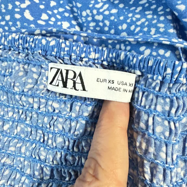 ZARA Blue & White Floral Printed Cami Midi Dress - Size XS 💙✨ - Image 15