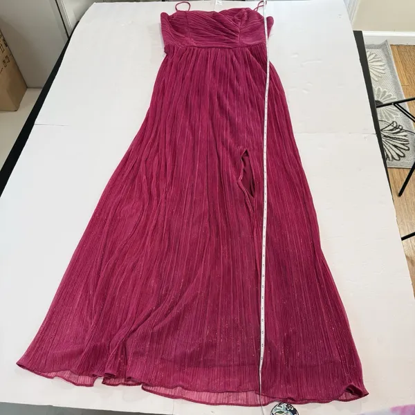 NWT Alex Evenings Fuchsia Pink Shimmer‎ Sleeveless Maxi Gown Dress Size 10 - Image 9