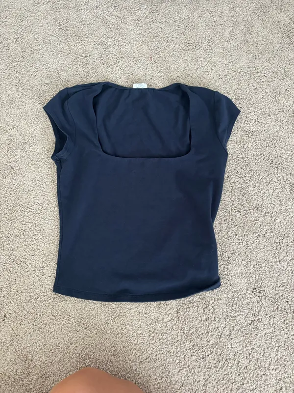 Garage Crop Top Short Sleeve Navy - Image 2