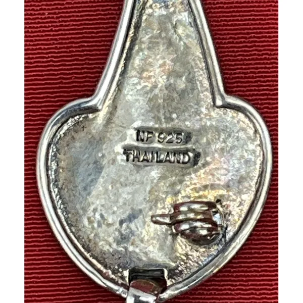 Silver 925 Cat‎ Pendant Marcasites Teardrop Mother of Pearl Body Moving Tail - Image 4