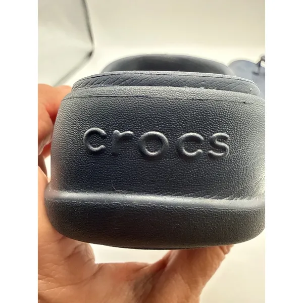 Crocs LiteRide Vibe Flip Sandals Navy Blue Studded Geometric Women 8 206084 - Image 8