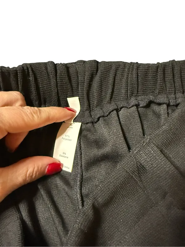 Halara High Waisted Wide Leg Pleated Trouser Pants Black Size Large L Flowy - Image 3