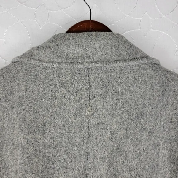 Herman Kay Womens Coat 14 Gray Wool Blend Button Front Lined Overcoat‎ Jacket - Image 2
