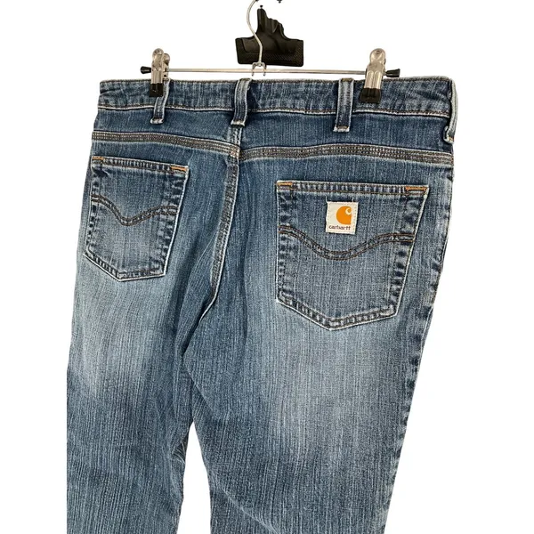 Carhartt Womens Blue Denim Bootcut Jeans 29” 7/8 Mid Rise Casual Workwear Durabl - Image 8