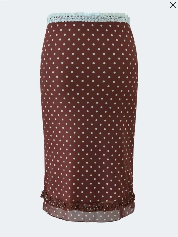 Nwot Tiger Mist Polka Dot Amara Lace Skirt Set Xxs - Image 5