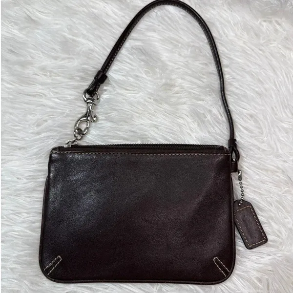 y2k COACH Vintage Leatherware Brown Leather Wristlet - Image 2