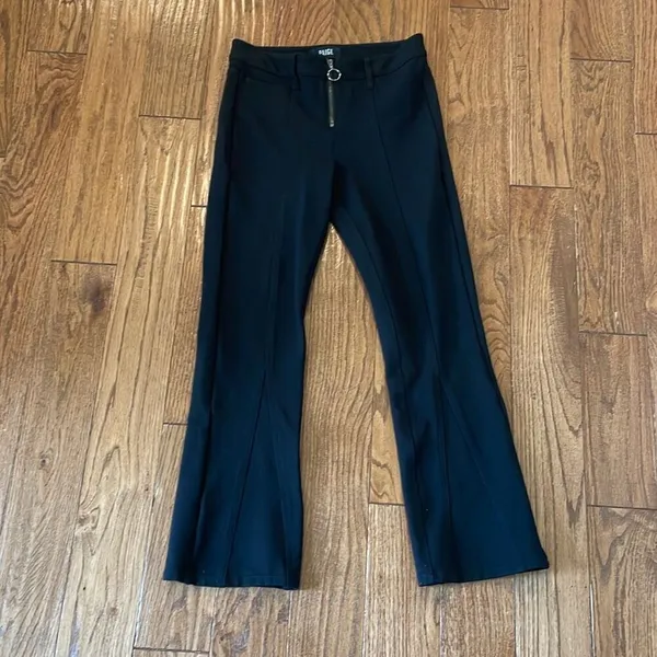 Paige black exposed zipper fly flare stretch pants size 26 - Image 3
