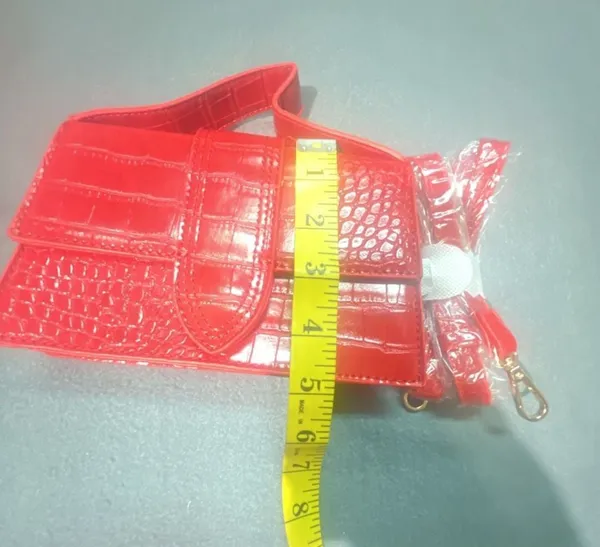Adam Forever Red Crocodile Embossed Patent Leather Handbag Satchel Crossbody - Image 8