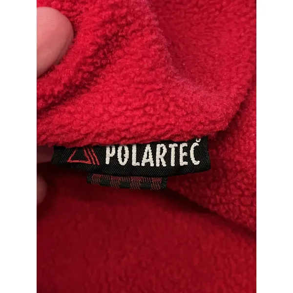 Woolrich Fleece Pullover Womens Medium Red Polartec Snap Mock Neck Outdoor Warm - Image 8