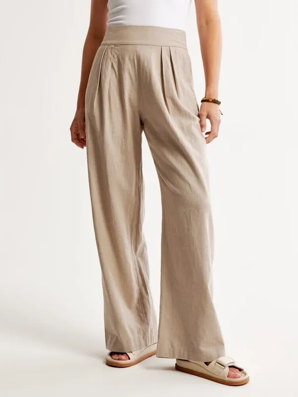 Abercrombie & Fitch Linen Blend Ultra Wide Leg Pant Size XS Short New with tag - Image 2