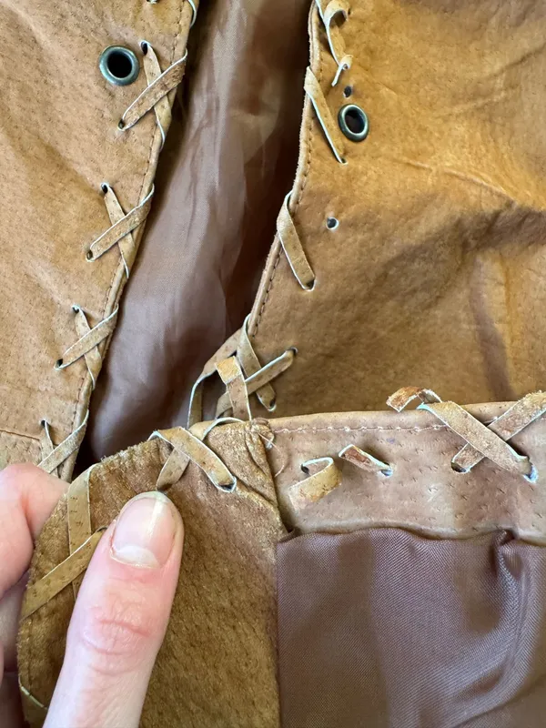 Vintage Jennyfer J Whipstitch Suede Leather Jacket - Image 10