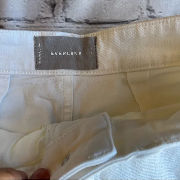 Everlane Cropped Straight Short White Denim Jeans Pants Size 4 Clean Girl Preppy - Image 8