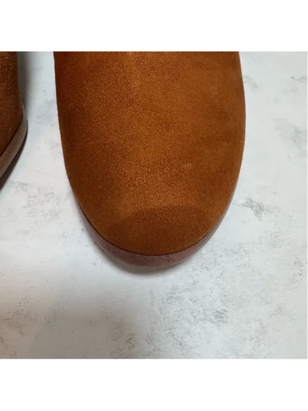 Joe's Jeans Trisha Suede Ankle Boots Brown Stacked Heel Size 7.5 - Image 4
