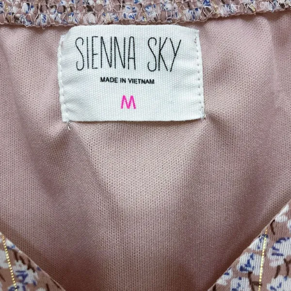 Sienna Sky Cottagecore Romantic Dusty Pink Floral Puff Sleeve Summer Dress M Boho Whimsical - Image 14