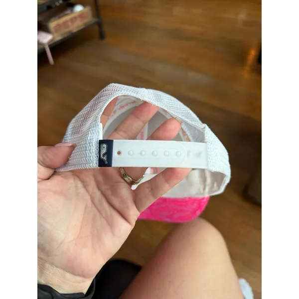 Vineyard Vines Pink Palm Leaf Trucker Hat adjustable - Image 3