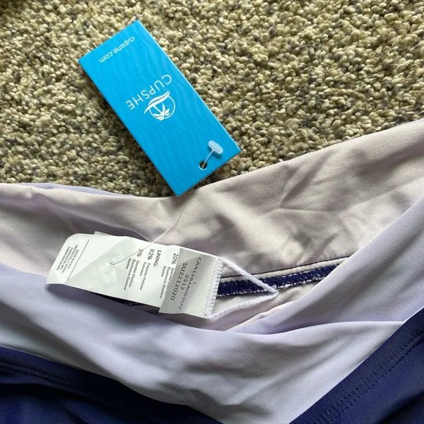 Cupshe Navy Bikini with Light Lavender Trim - Image 3
