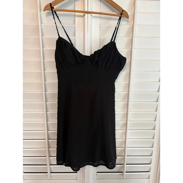 Selfie‎ Leslie Black Good Morning Angel Ruched Bust A-Line Dress Size xl - Image 2