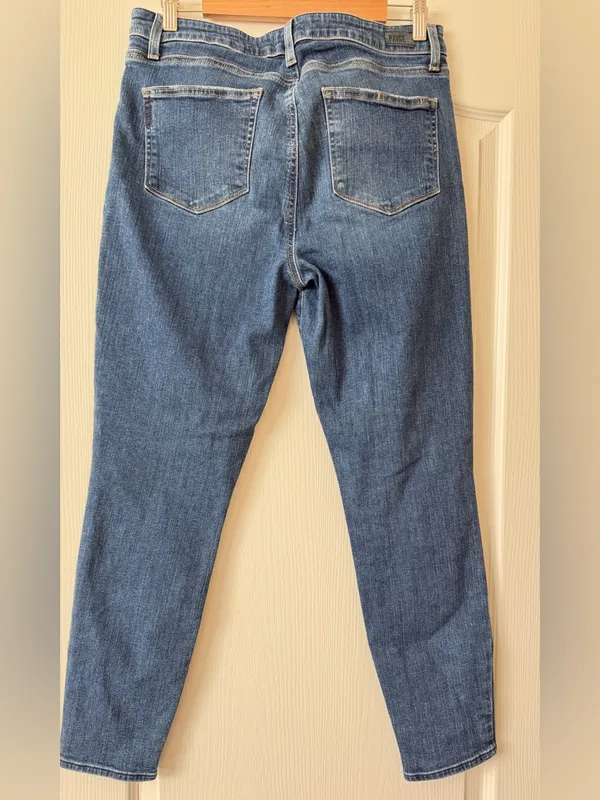 PAIGE Medium Blue Cropped Ankle Jeans, Size 32 - Image 5