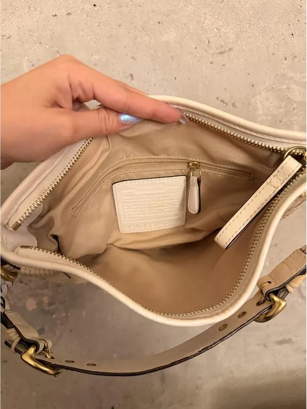Vintage Coach Soho Angora Straw Hobo Bag 2005 - Image 3