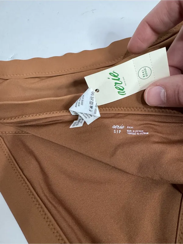 NWT Aerie Side-Slit Swim Bikini Bottoms - Copper Brown - Size Small - Image 4