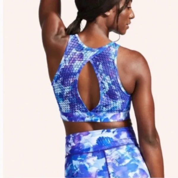 Peloton X WITH Blue Moves High Neck Sports Bra & Reversible Leggings Medium‎ - Image 14