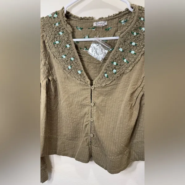 Intimately Free‎ People NWOT Sweet As Roses Lounge Set Olive green Size XS - Image 7