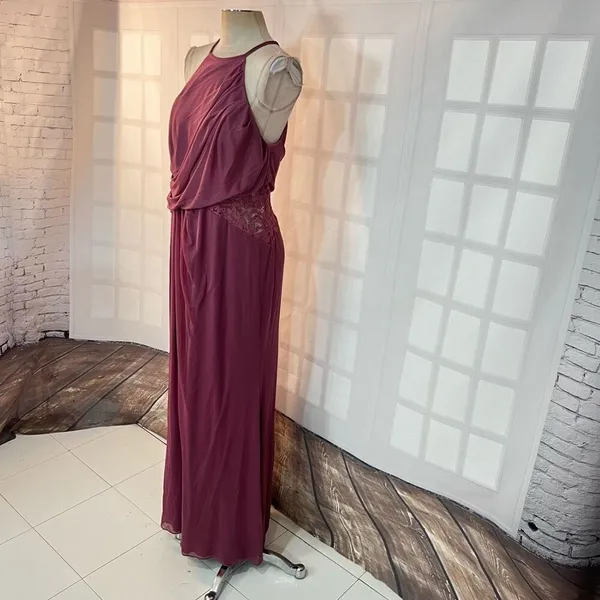 David's Bridal NWT Chianti High Neck Mesh Bridesmaid Dress Size 16 - Image 4