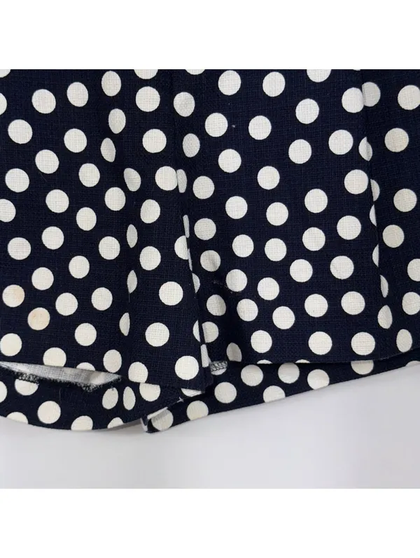 J.Crew Navy Blue White Polka Dot Pleated Shorts Women’s Size 6 - Image 4