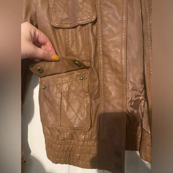 Brown Leather Jacket - Image 3