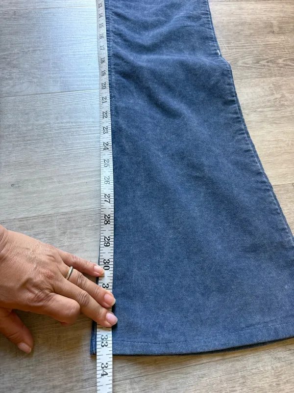 Theory Blue Corduroy Pants Size 2 Low Rise Flare Bootcut Retro Y2K Style - Image 6