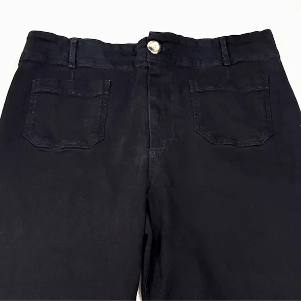 Anthropologie Maeve Jeans Women's 34 Colette Crop Wide Leg High Rise Pant Black - Image 9