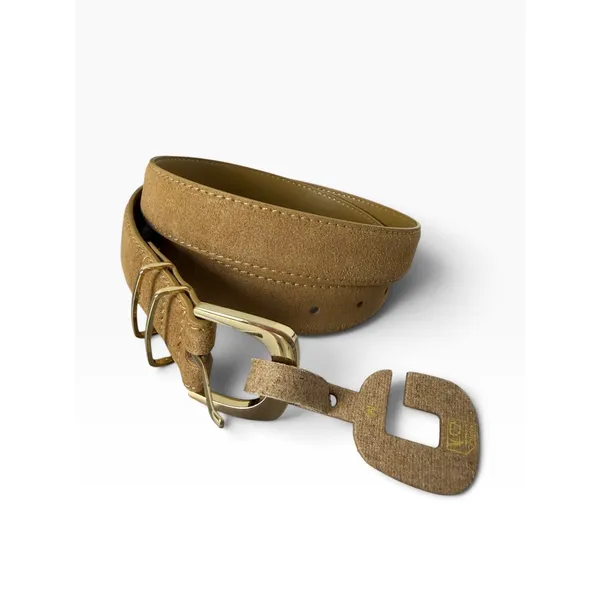 MANGO Tan Brown Leather Western Buckle Belt Size M NWOT - Image 2