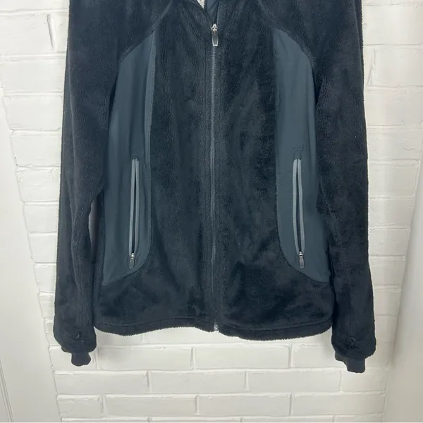Columbia Black Zip Up Interchangeable Fuzzy Faux Fur Jacket Size M - Image 6