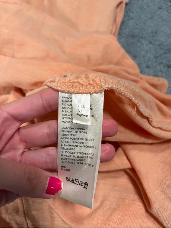 Free people we the free Lightweight Peach orange Tee large - Image 7