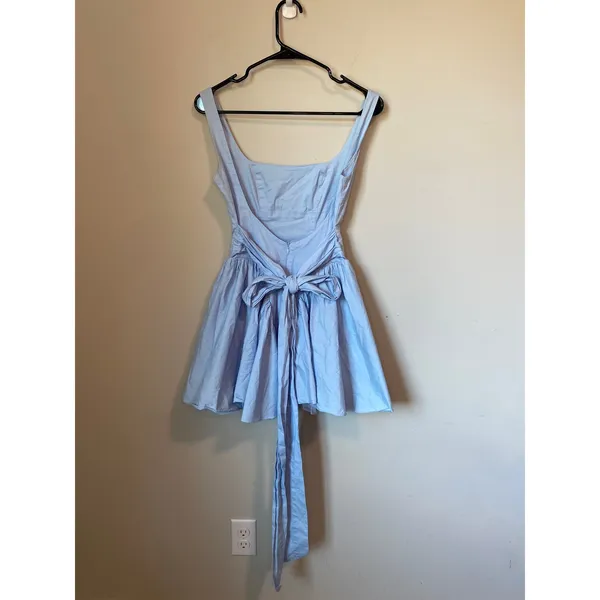 Cotton Candy LA Blue Open Back Bow Mini Dress Size Small - Image 5