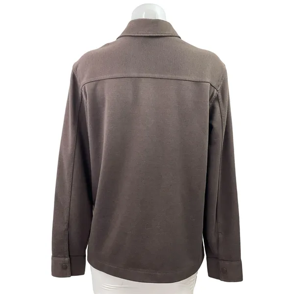 H&M Women's Brown Chest Pocket Long Sleeve Button Down Overshirt Top Size S - Image 3
