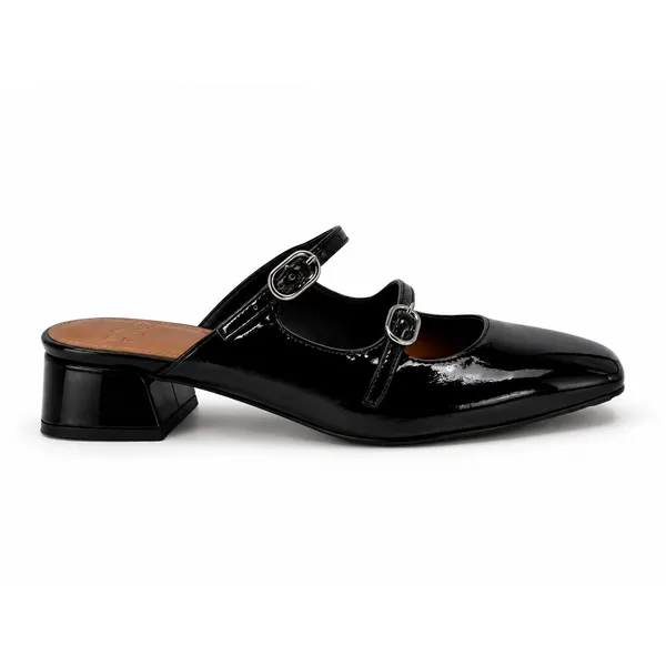 New!‎ Donald Pliner Tria Double Strap MuleSize 7 Black Patent - Image 5