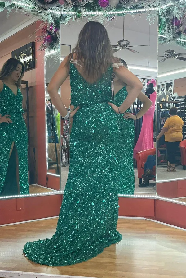 Sherri Hill Green Prom/Pageant Dress - Image 2