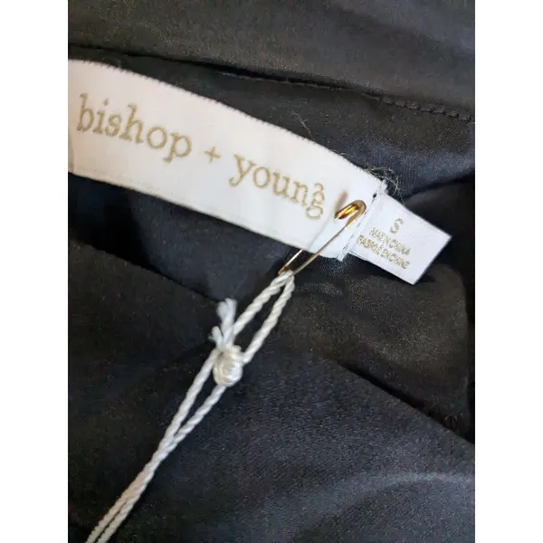 ANTROPOLOGIE Bishop + Young Camila Black Satin Twist Back Shift Dress Sz S NWT - Image 9