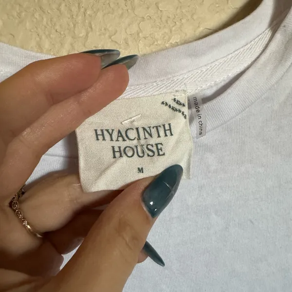 Tuckernuck‎ HYACINTH HOUSE Floral Sleeve White Shelby Tee Sz Medium - Image 5