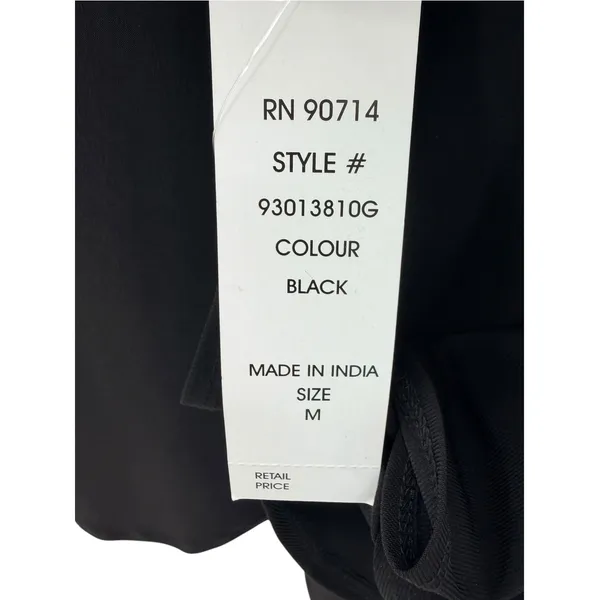Coco Bianco Black Top M Rhinestone Sporty Stripe Flared Bell Sleeve Blouse NWT - Image 5